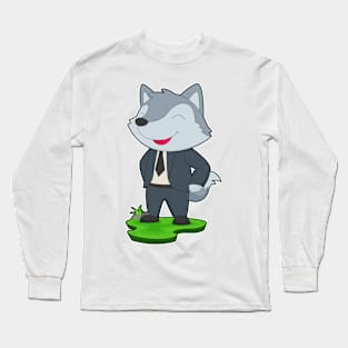 Wolf Groom Tie Wedding Long Sleeve T-Shirt